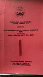 PERATURAN DESA GIRISUKO NOMOR 3 TAHUN 2019
